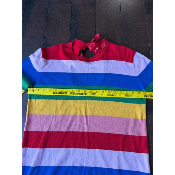 Chinti & Parker Rainbow Striped Sweater Dress Open Back Tie Detail Small UK - Picture 9 of 12